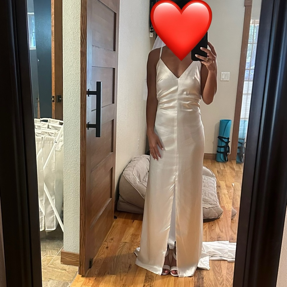 Elegant Satin White Dress